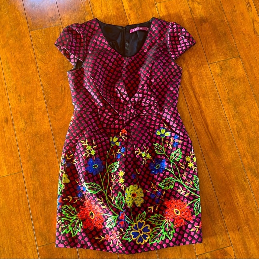 Floral Embroidered Pink Dress